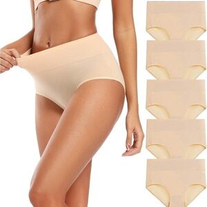 Molasus - Women's Cotton Underwear High Waisted Full Coverage Panties. Size XXL